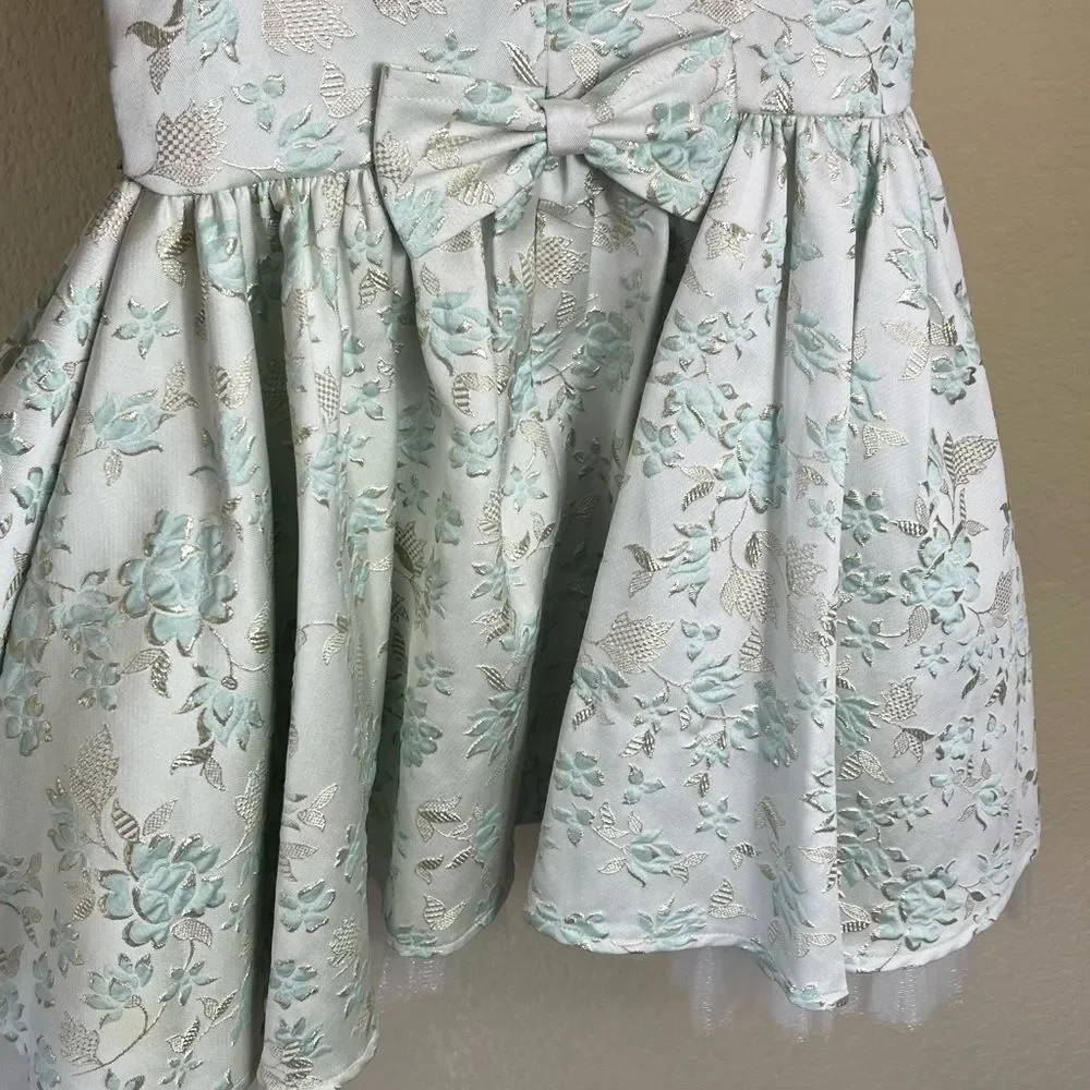 American Princess formal tutu dress mint silver birthday dress size 6